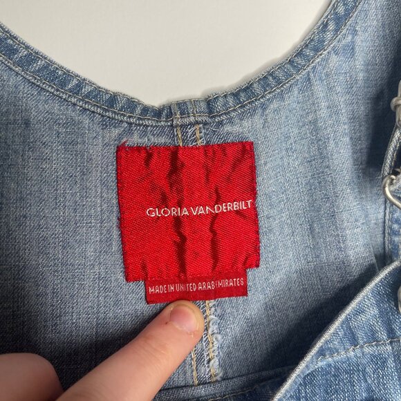 Women’s Gloria Vanderbilt Wide Leg Jean bibs size‎ medium - Picture 6 of 9